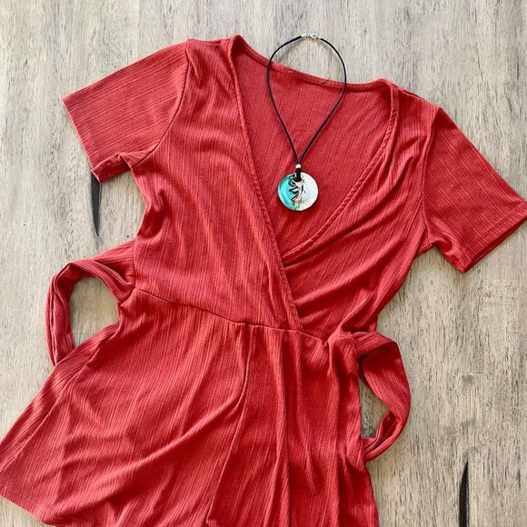 Soft Rust Stretch Romper Shorts Small S - Picture 3 of 5